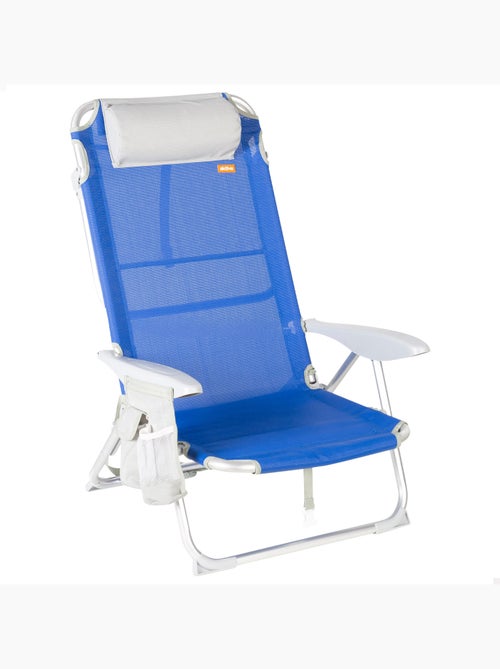 Silla plegable de playa multiposición 50x50x88 cm con bolsillos, cojín y asa aktive - Kiabi Silla plegable de playa multiposición 50x50x88 cm con bolsillos, cojín y asa aktive - Kiabi