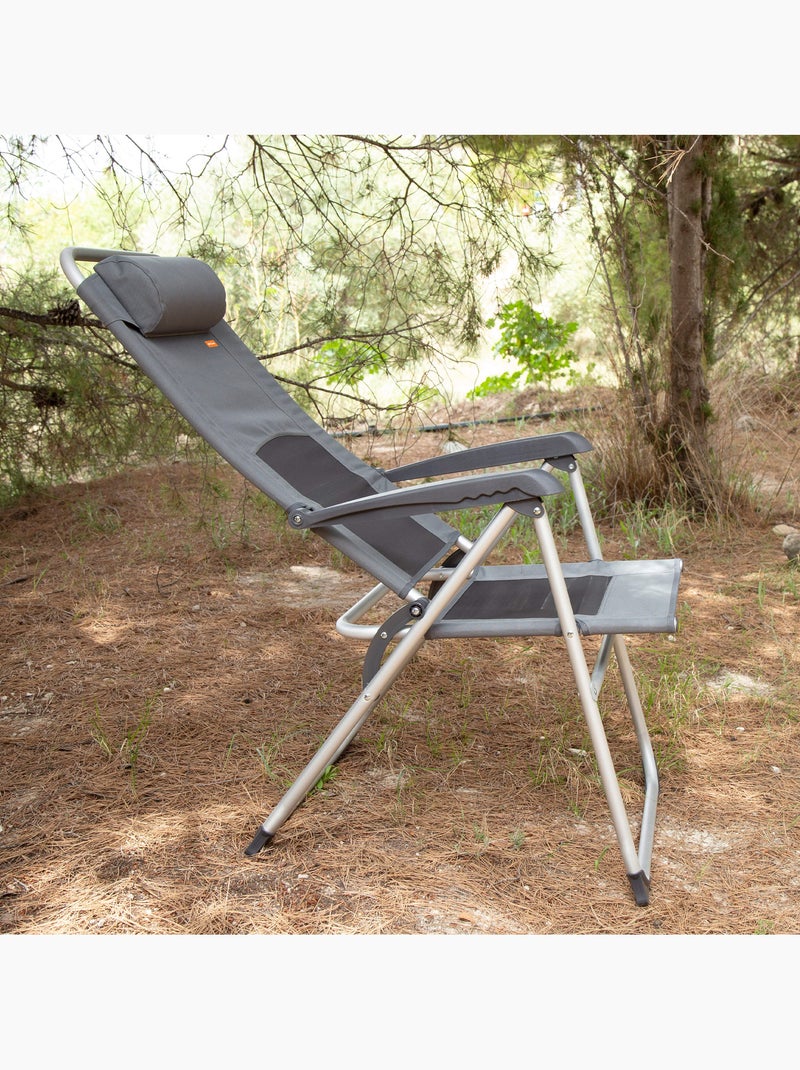 Silla plegable jardín reclinable 6 posiciones aktive Gris - Kiabi