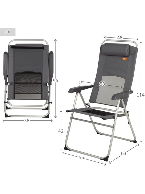 Silla plegable jardín reclinable 6 posiciones aktive - Kiabi