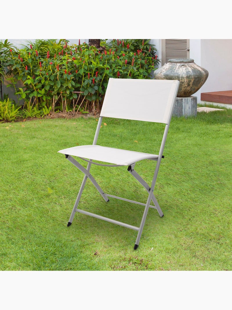 Silla plegable jardín tejido reforzado aktive Blanco - Kiabi