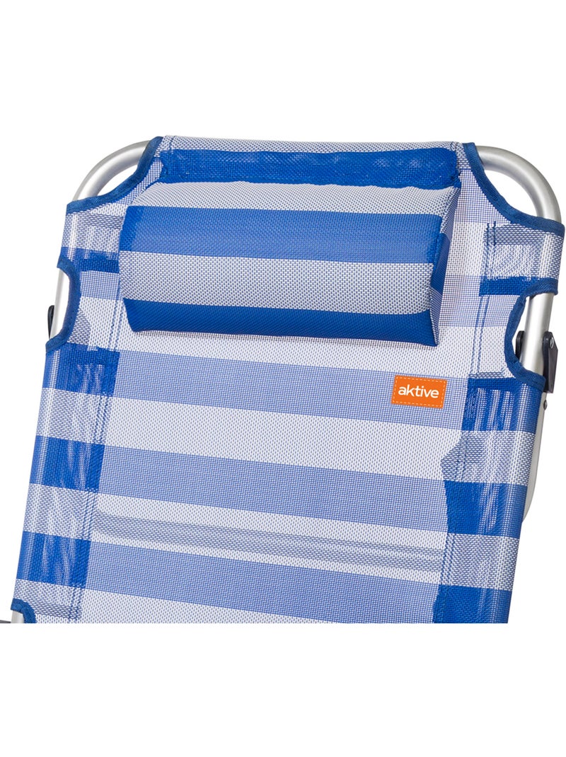 Silla plegable multiposición aluminio aktive Azul Blanco - Kiabi