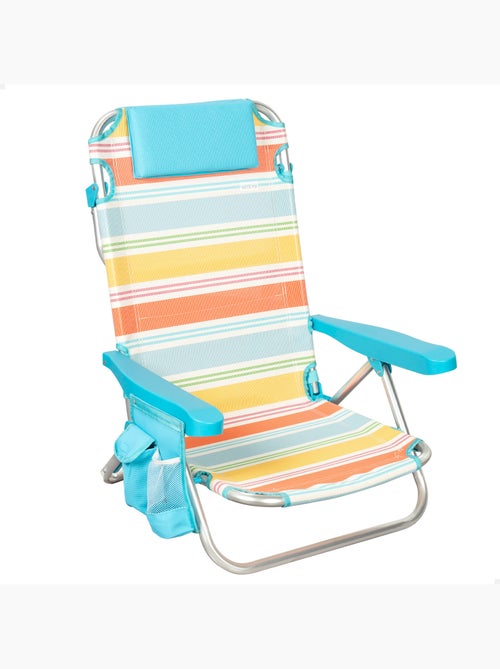 Silla plegable playa 48x48x75 cm 5 posiciones con bolsillo lateral aktive - Kiabi