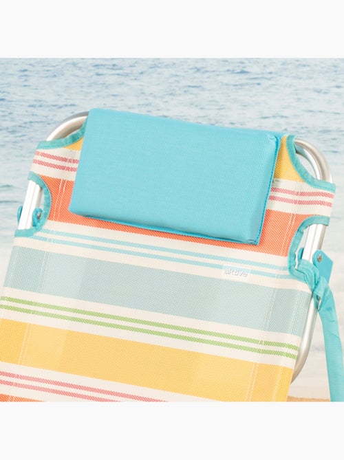 Silla plegable playa 48x48x75 cm 5 posiciones con bolsillo lateral aktive - Kiabi