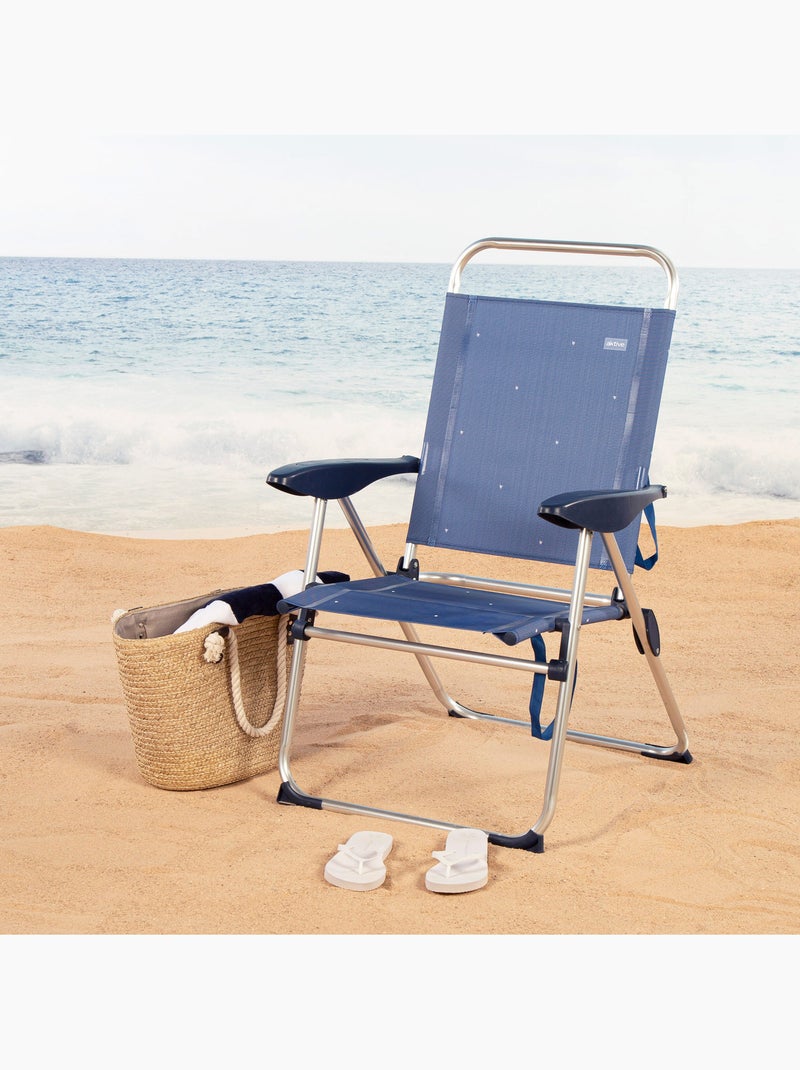 Silla plegable playa 48x60x100 cm 4 posiciones aktive Azul - Kiabi
