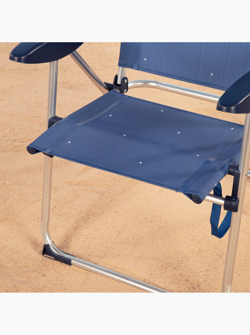 Silla plegable playa 48x60x100 cm 4 posiciones aktive Azul - Kiabi