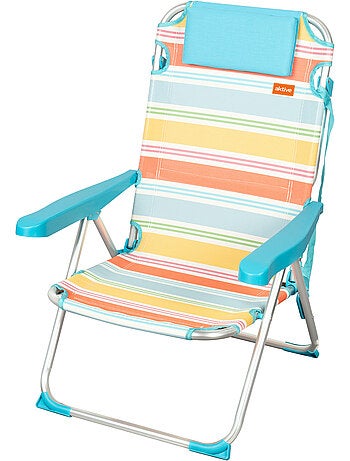 Silla plegable playa 5 posiciones 48x60x90 cm con cojín aktive