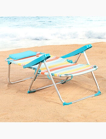 Silla plegable playa 5 posiciones 48x60x90 cm con cojín aktive