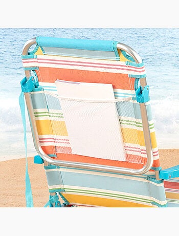 Silla plegable playa 5 posiciones 48x60x90 cm con cojín aktive