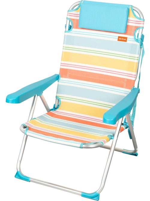 Silla plegable playa 5 posiciones 48x60x90 cm con cojín aktive - Kiabi