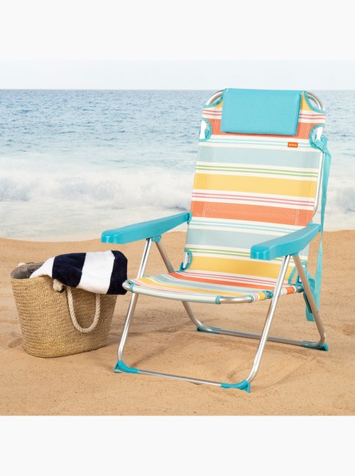 Silla plegable playa 5 posiciones 48x60x90 cm con cojín aktive - Kiabi