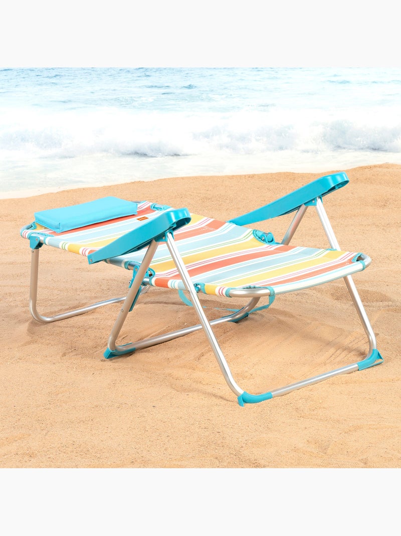 Silla plegable playa 5 posiciones 48x60x90 cm con cojín aktive Multicolor - Kiabi