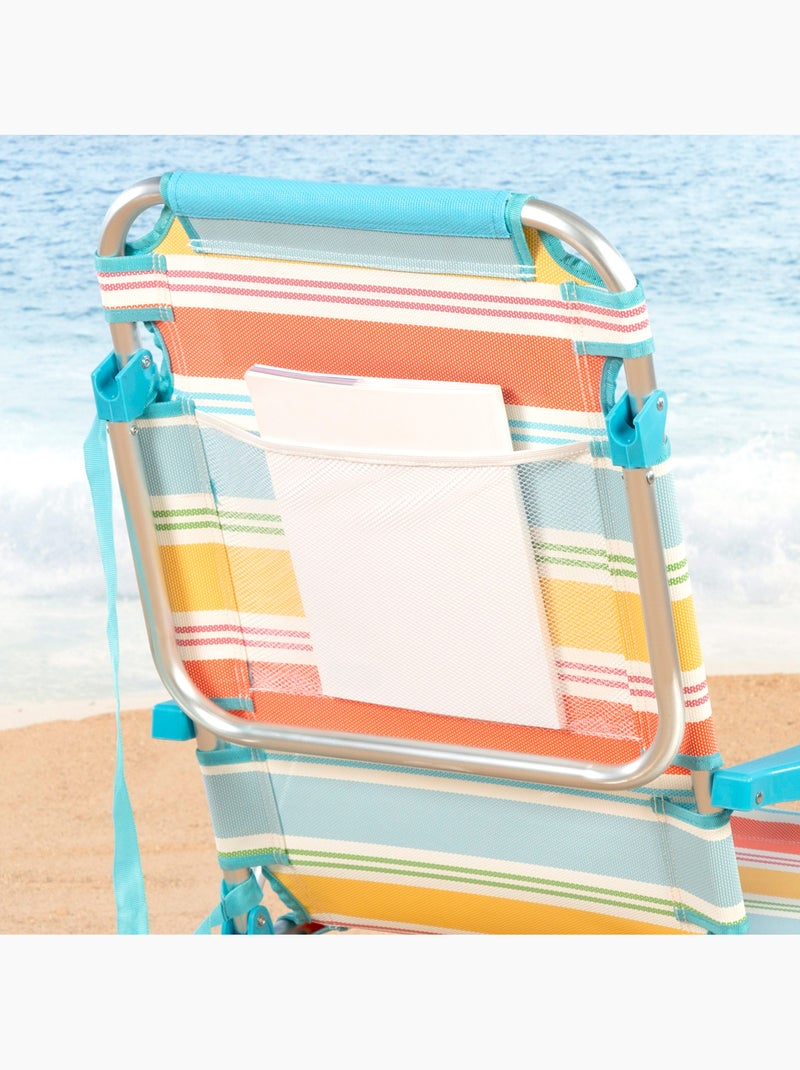 Silla plegable playa 5 posiciones 48x60x90 cm con cojín aktive Multicolor - Kiabi