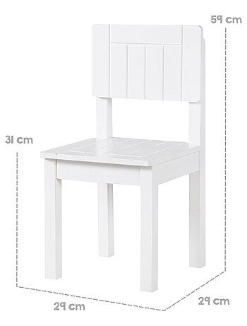 Silla rústica para niños en madera lacada blanca - de 2 a 10 años 'Roba'