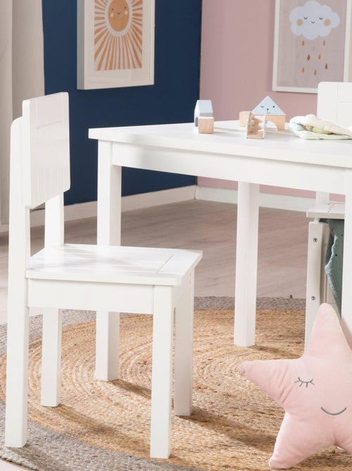 Silla rústica para niños en madera lacada blanca - de 2 a 10 años 'Roba' - Kiabi