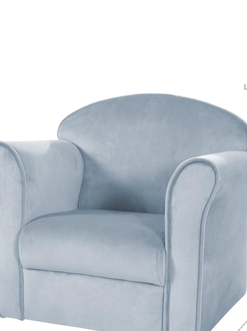 Sillón club infantil en terciopelo suave - ROBA 'lil sofa' Azul claro - Kiabi