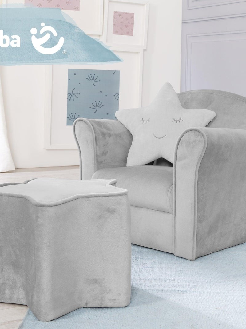 Sillón club infantil en terciopelo suave - ROBA 'lil sofa' Gris - Kiabi