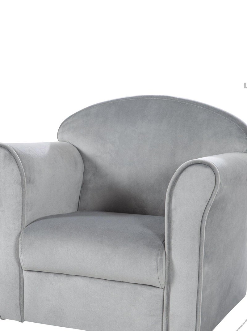 Sillón club infantil en terciopelo suave - ROBA 'lil sofa' Gris - Kiabi