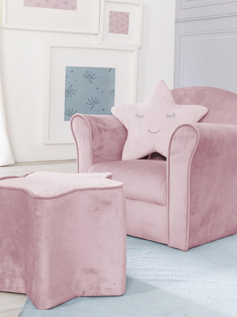 Sillón club infantil en terciopelo suave - ROBA 'lil sofa' Rosa - Kiabi