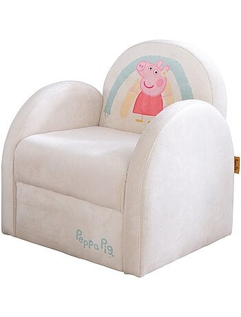 Sillón club para niños en terciopelo suave 'Roba Peppa Pig'