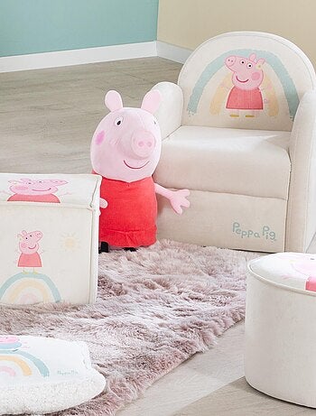 Sillón club para niños en terciopelo suave 'Roba Peppa Pig'