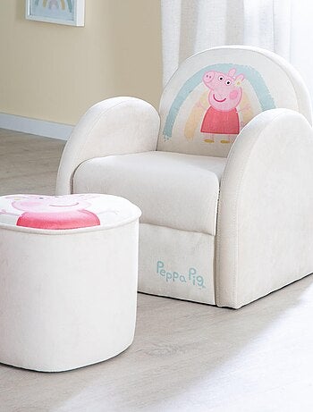 Sillón club para niños en terciopelo suave 'Roba Peppa Pig'