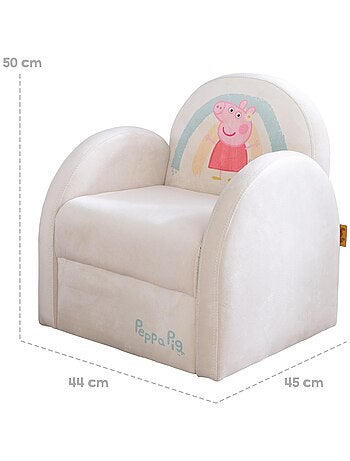 Sillón club para niños en terciopelo suave 'Roba Peppa Pig'
