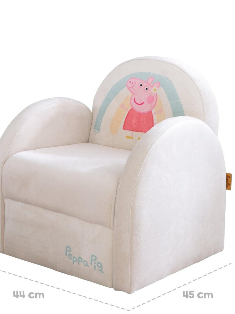 Sillón club para niños en terciopelo suave 'Roba Peppa Pig' Beige - Kiabi