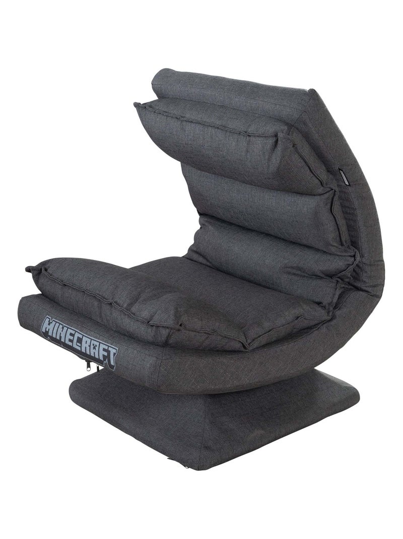 Sillón gaming giratorio 360° con respaldo plegable 'Roba' - Minecraft Gris oscuro - Kiabi