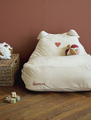 Sillón infantil de terciopelo con orejas de felino