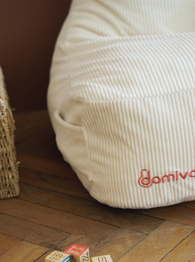 Sillón infantil de terciopelo con orejas de felino Crema - Kiabi