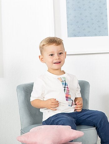 Sillón infantil en terciopelo con patas en madera maciza - ROBA 'lil sofa'