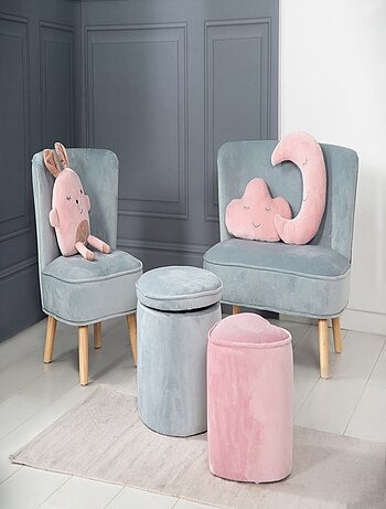 Sillón infantil en terciopelo con patas en madera maciza - ROBA 'lil sofa'