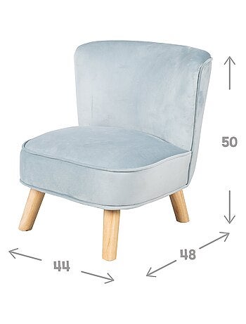 Sillón infantil en terciopelo con patas en madera maciza - ROBA 'lil sofa'