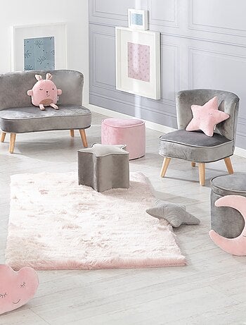 Sillón infantil en terciopelo con patas en madera maciza - ROBA 'lil sofa'
