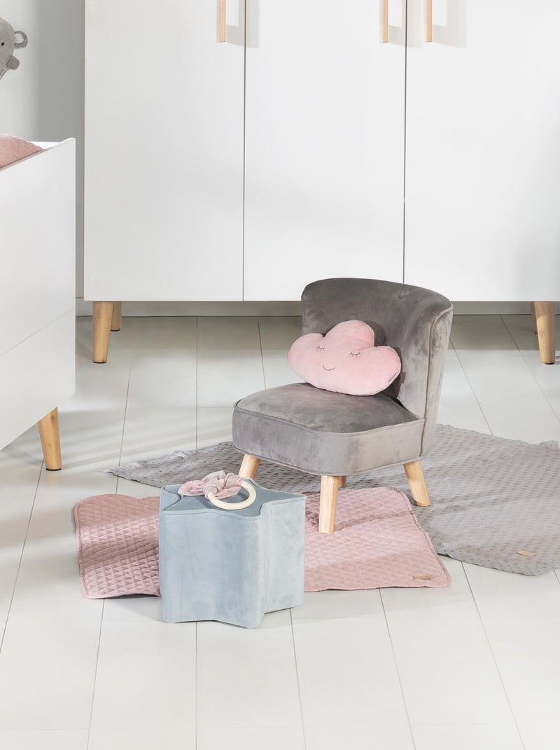 Sillón infantil en terciopelo con patas en madera maciza - ROBA 'lil sofa' Gris - Kiabi