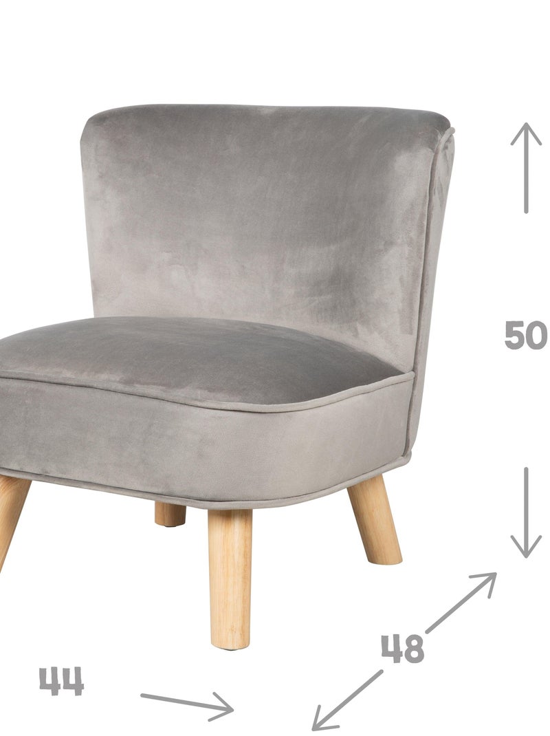 Sillón infantil en terciopelo con patas en madera maciza - ROBA 'lil sofa' Gris - Kiabi