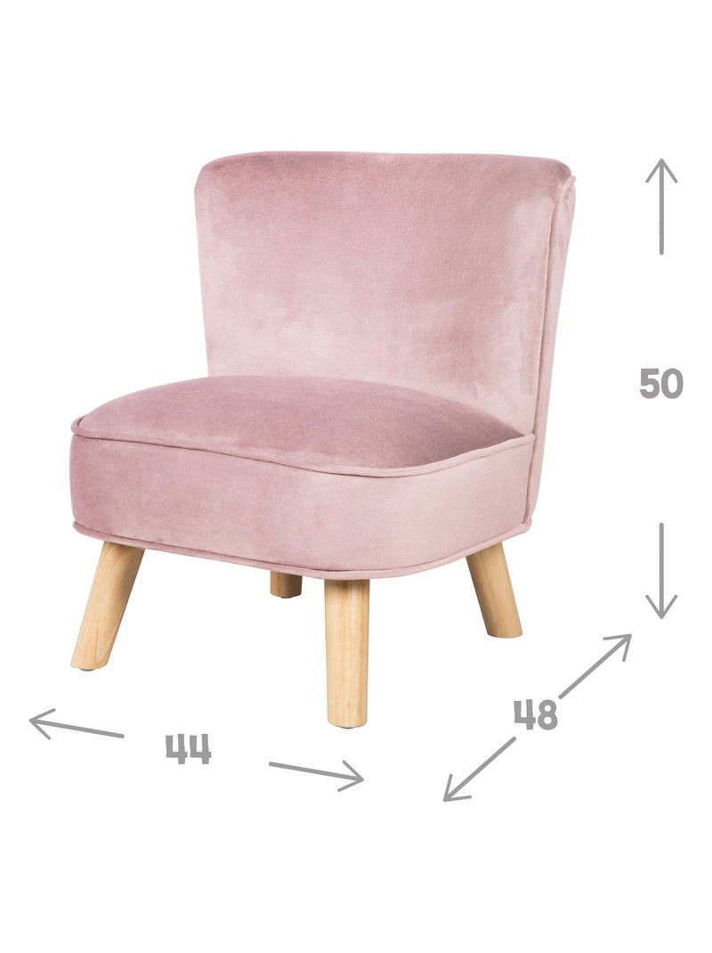 Sillón infantil en terciopelo con patas en madera maciza - ROBA 'lil sofa' Rosa - Kiabi