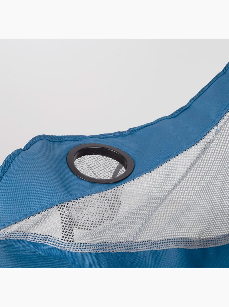 Sillón plegable camping antivuelco con posavasos y bolsillo aktive Azul - Kiabi