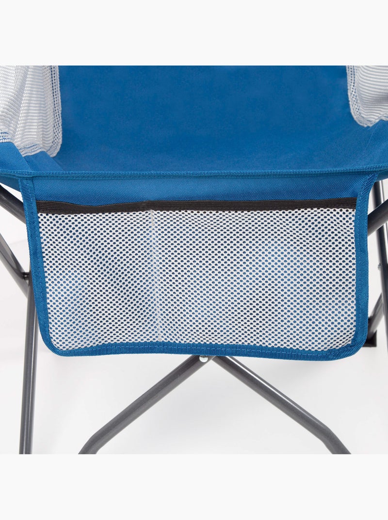 Sillón plegable camping antivuelco con posavasos y bolsillo aktive Azul - Kiabi