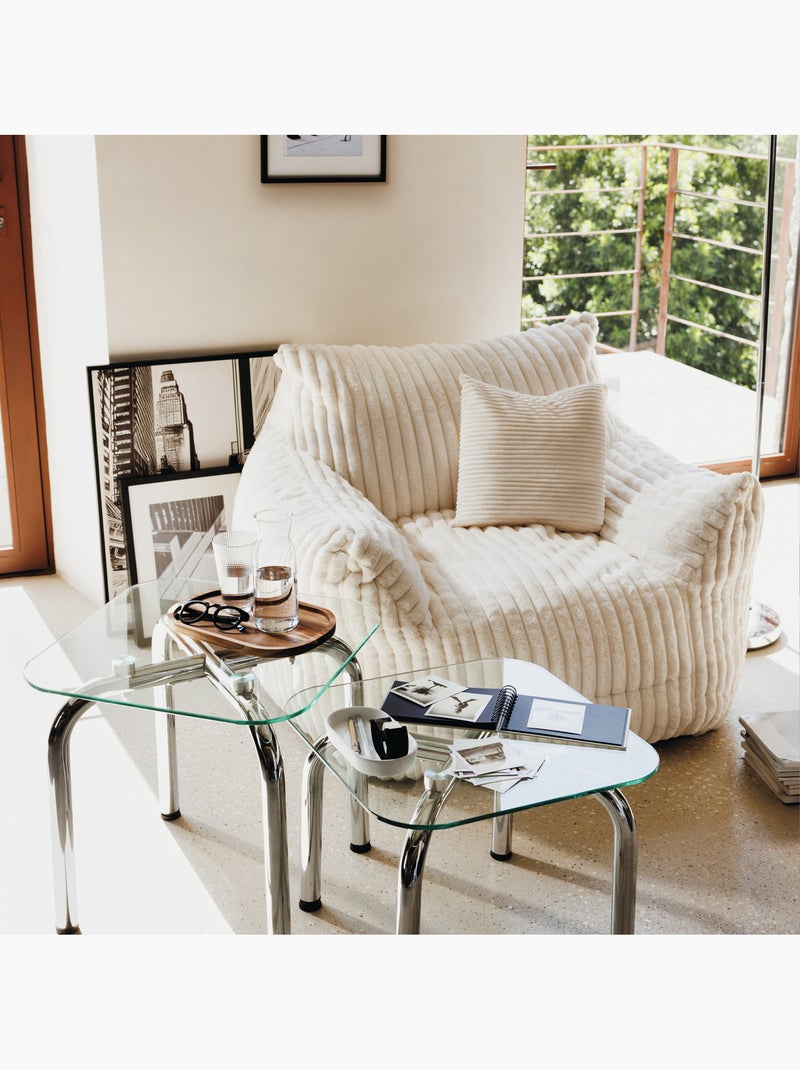 Sillón XL de pana Blanco - Kiabi