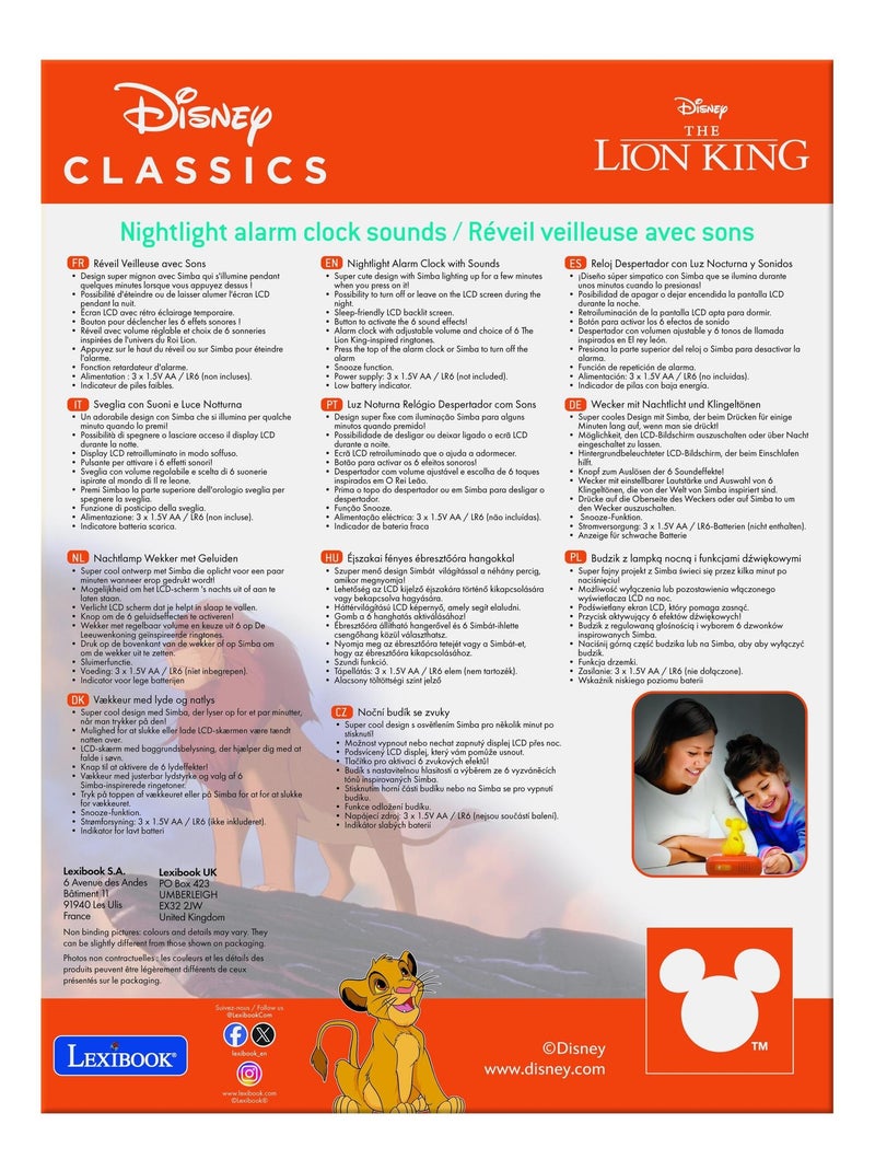 Simba Luz nocturna Reloj despertador con sonidos Amarillo - Kiabi