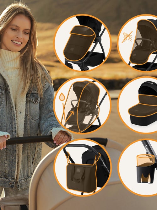 Sistema de viaje 2 en 1 LIONELO Meril - Hasta 22 kg - Incluye cochecito, capazo, bolso y accesorios - Kiabi
