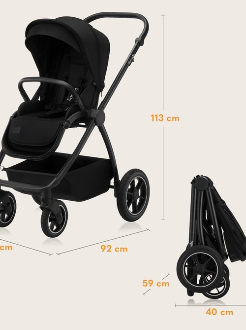 Sistema de viaje 2 en 1 LIONELO Meril - Hasta 22 kg - Incluye cochecito, capazo, bolso y accesorios - Kiabi