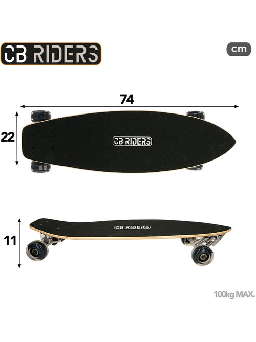 Skateboard infantil 4 ruedas 74 cm cb riders - Kiabi