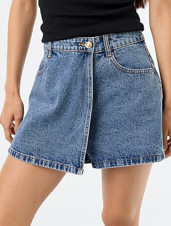 Skort vaquero de talle alto