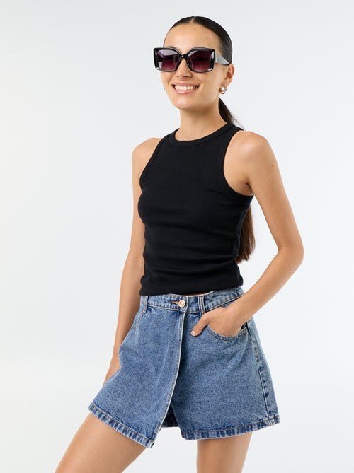 Skort vaquero de talle alto - Kiabi Skort vaquero de talle alto - Kiabi