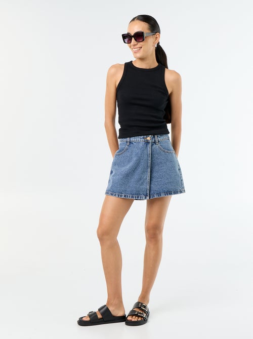 Skort vaquero de talle alto - Kiabi Skort vaquero de talle alto - Kiabi