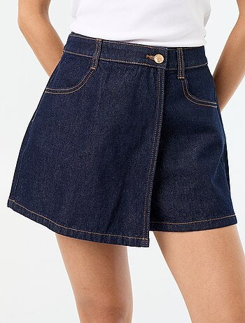 Skort vaquero de talle alto