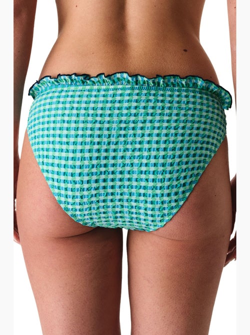 Slainie braga de bikini de cuadro vichy, con volantes, tiro medio penti - Kiabi