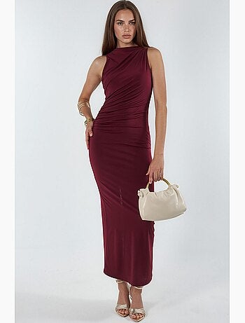 Slim fit midi dress with crew neck hiccup